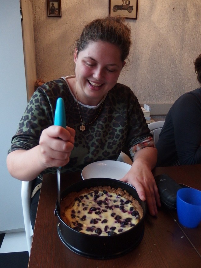 cutting around the edge to make it a little easier