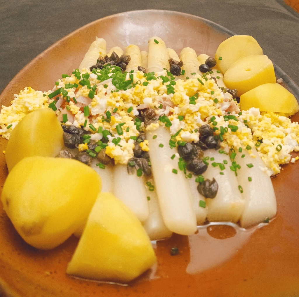 151. The Netherlands (Overijssel): White Asparagus with Ham, Eggs, and Buttersauce